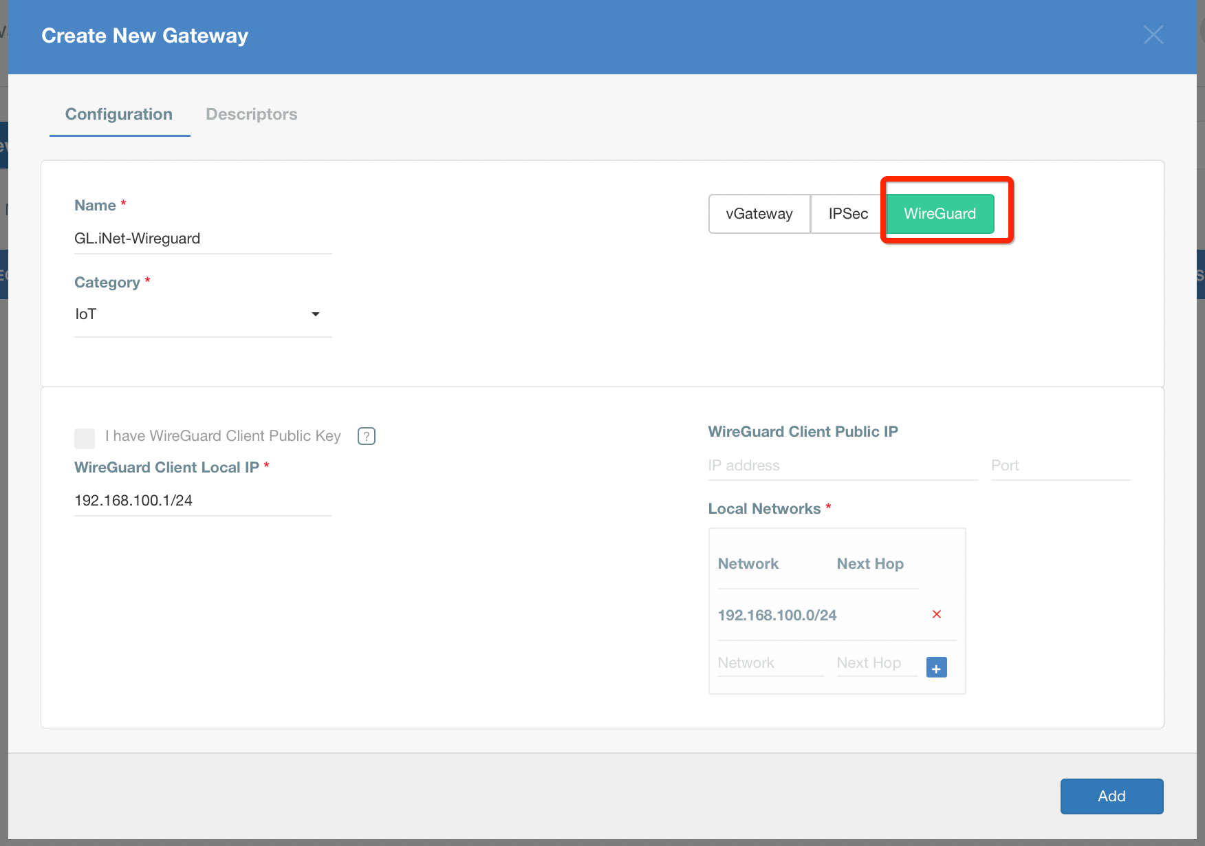 Connect GL iNet Using Wireguard Client Acreto Knowledge base