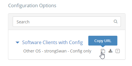 Wedge - Copy the link to IPsec strongswan config