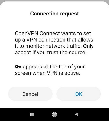 OpenVPN config - Android - Import profile