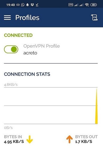 OpenVPN config - Android - Import profile