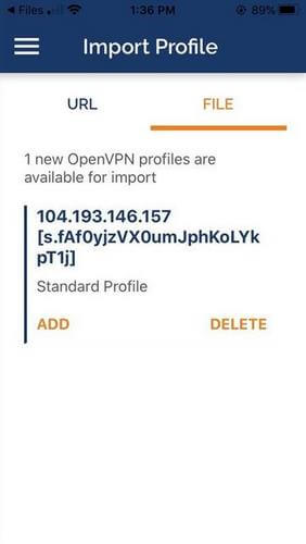 OpenVPN on iOS - add profile