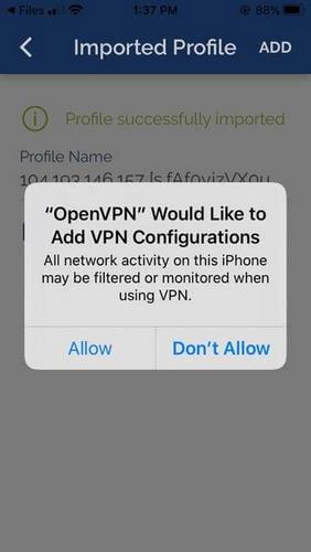 OpenVPN on iOS - permissions